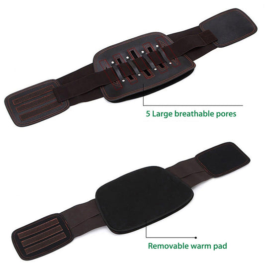 Leather Lumbar Support Belt for Elderly & Sedentary Pain Relief